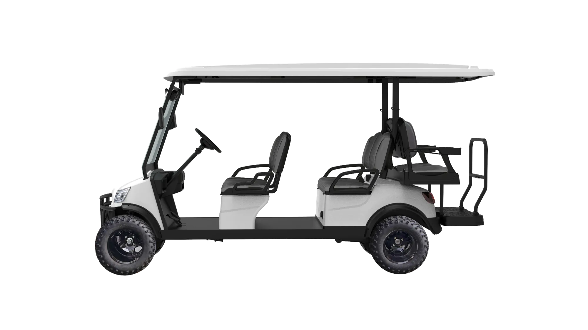 5. DH-M4+2 6-seated lifted golf car with all-terrain tires and DOT laminated windshield (2)