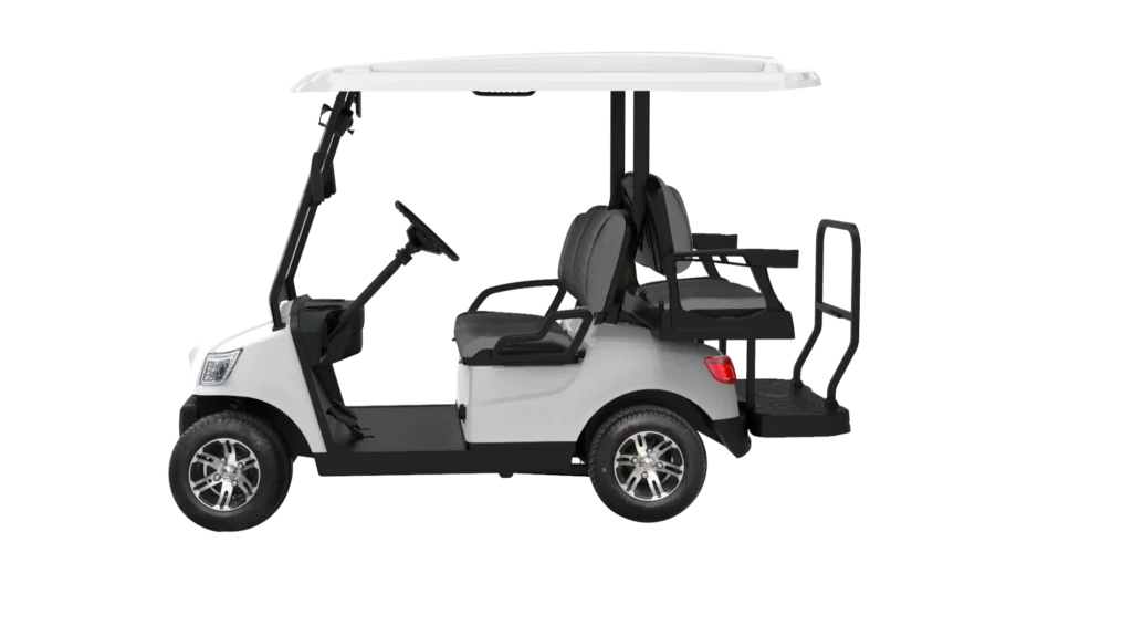 7. DG-M2+2 4-seated golf car with 10” aluminum tires and DOT laminated windshield (1)