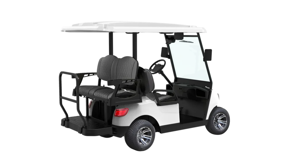 7. DG-M2+2 4-seated golf car with 10” aluminum tires and DOT laminated windshield (2)