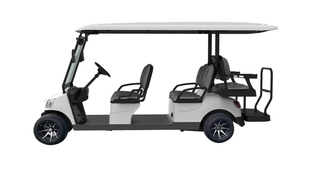 8. DG-M4+2 6-seated golf car with 12” aluminum tires and DOT laminated windshield (3)